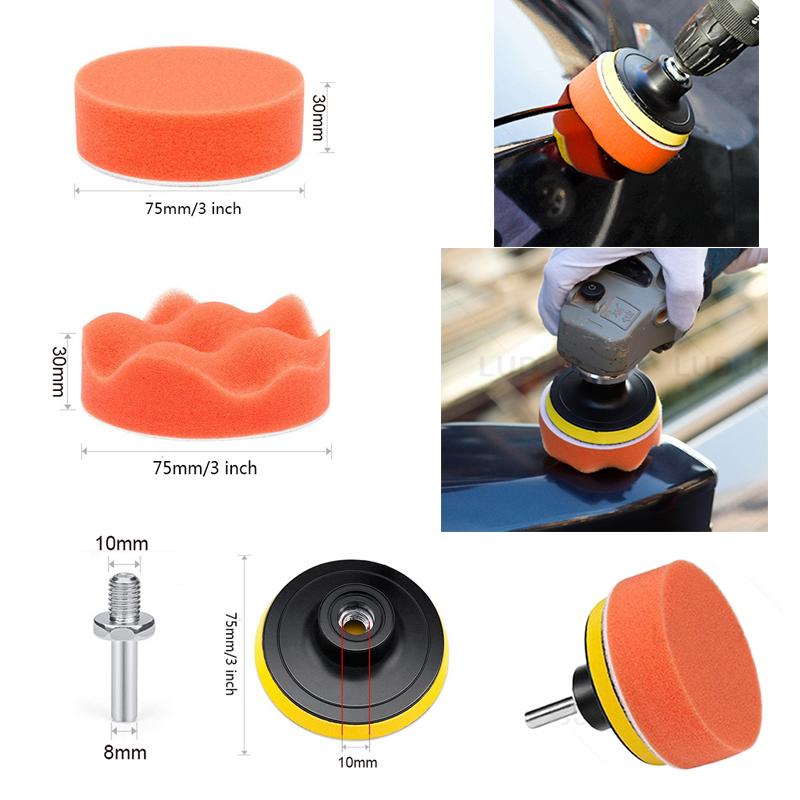 45/30/15 BUC Discuri Abrazive 3 Inch Pad de Lustruire Pad de Polisat Burete pentru Ceruire Kit Renovare Faruri Auto Polish Auto