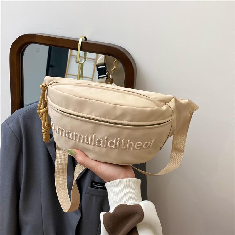 

Portable Crossbody Breast Bag Women s Shoulder Bag Dumpling Bag Sports Style Popular Versatile Internet celebrity fanny pack Trend embroidery хаки