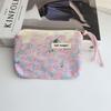 New Cartoon Square Cosmetic Bag Flower Small Makeup Bags Sanitary Napkins Portable Storage Pouch Women