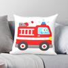 Fire Engine Firefighter Vehicle Square Pillowcase Polyester Linen Velvet Creative Zip Decor Pillow Case Home Cushion Case