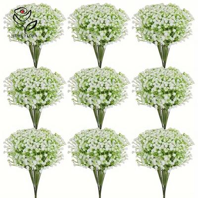 30pcs Artificial White Babys Breath Flowers Real Touch Faux Gypsophila Bouquet for Wedding Floral Arrangement Party Home Decor