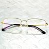 Gold Rechteck Titan Legierung Halbrand Leichte Allergie Frei Männer Optische Gläser Rahmen Brillen Eyeframe Brillen