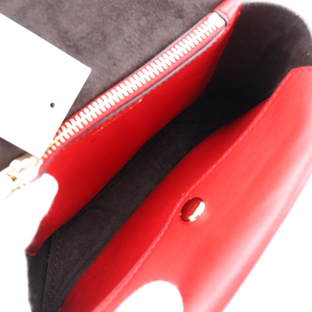 Michael Kors ChainShoulder Shoulder Bag CECE Red Leather Women Used