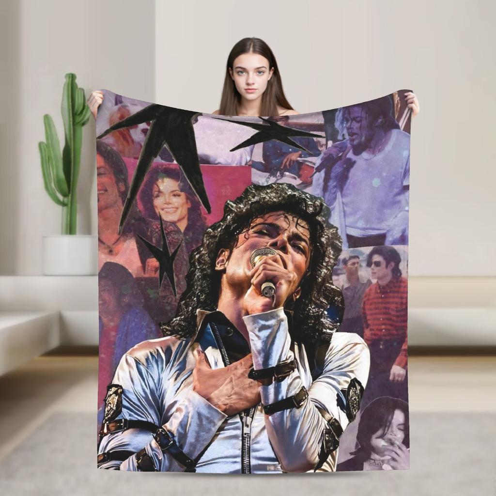 MJ King Of Pop Michael J-jackson Super Soft Blanket Plush Bedding Throws Funny Couch Chair Flannel Bedspread Sofa Bed Cover