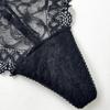 Women's Solid Color Lace Chain V Pants Sexy Black Metal Thong Low Waist Transparent Underwear