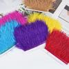 Feather1 Meter Ribbon Tassel Natural Ostrich Feathers 8-10cm Wide Fluffy Texture Ostrich Feathers Trim Sewing Decoration Apparel Fabric