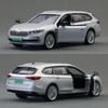 Simulation Diecast 1/35 Skoda Superb EV Car Model Sound and Light Children Boy Metal Toy Vehicle Gift Collection Miniature Voiture