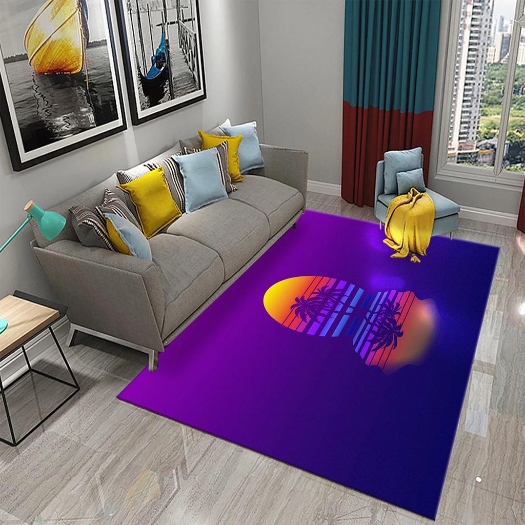 3D Colorful Neon Wave Carpet Rug for Living Room Kids Bedroom Decor Kids Play Crawling Floor Mat Bathroom Kitchen Non-slip Rugs
