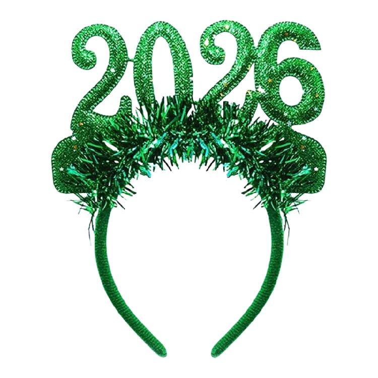 2026 Themed Fabric Hair Accessory Practical Headbands Glittering Numeric Design For Countdown Event Family Gatherings