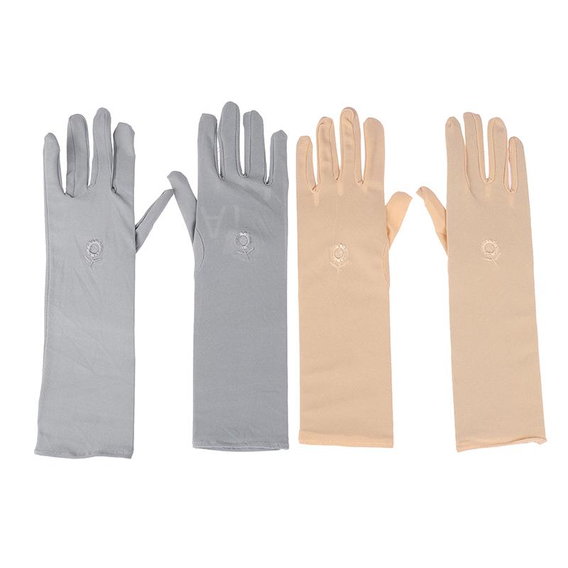 1Pair Mittens Sunscreen Driving Gloves Stretch Women Anti Uv Mid-Long Breathable Glove For Spring Summer Thin Gloves