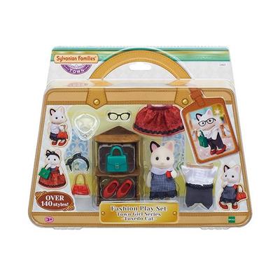 Sylvanian Family Fashion Coordination Town Girl Tuxedo Cat Figurenset 5462, 1 Set, beliebtes koreanisches Spielzeug