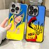 Blue Yellow Ukrainian Girl Plating Phone Case For Iphone 16 17 Pro Max Air 16E 14 15 Plus 12 13 Mini Anti-Fall Airabag Cover