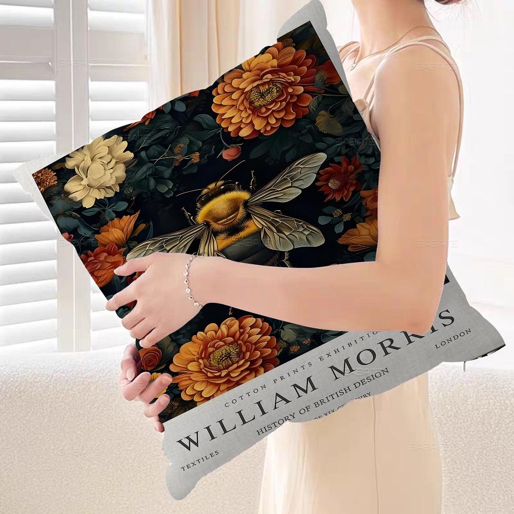 Neutral William Morris Pillow Gift Home Office Decoration Bedroom Sofa Car Cushion Cover Case 45x45