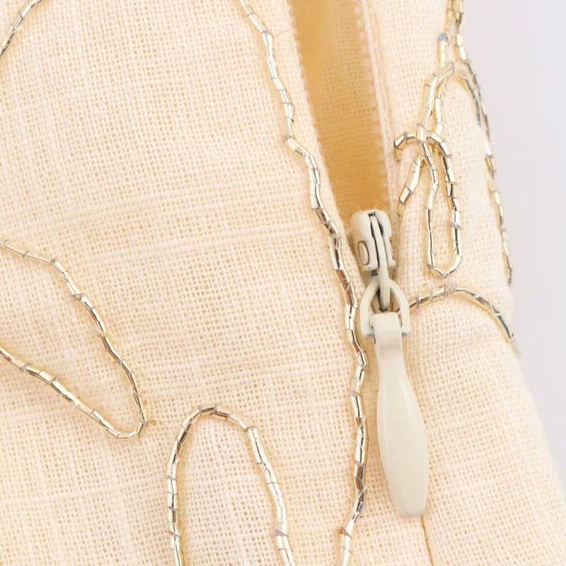 Kaslead New Women Clothes Western Style Fashion Simple Flower Embroidery Hanging Collar Dress 8308853