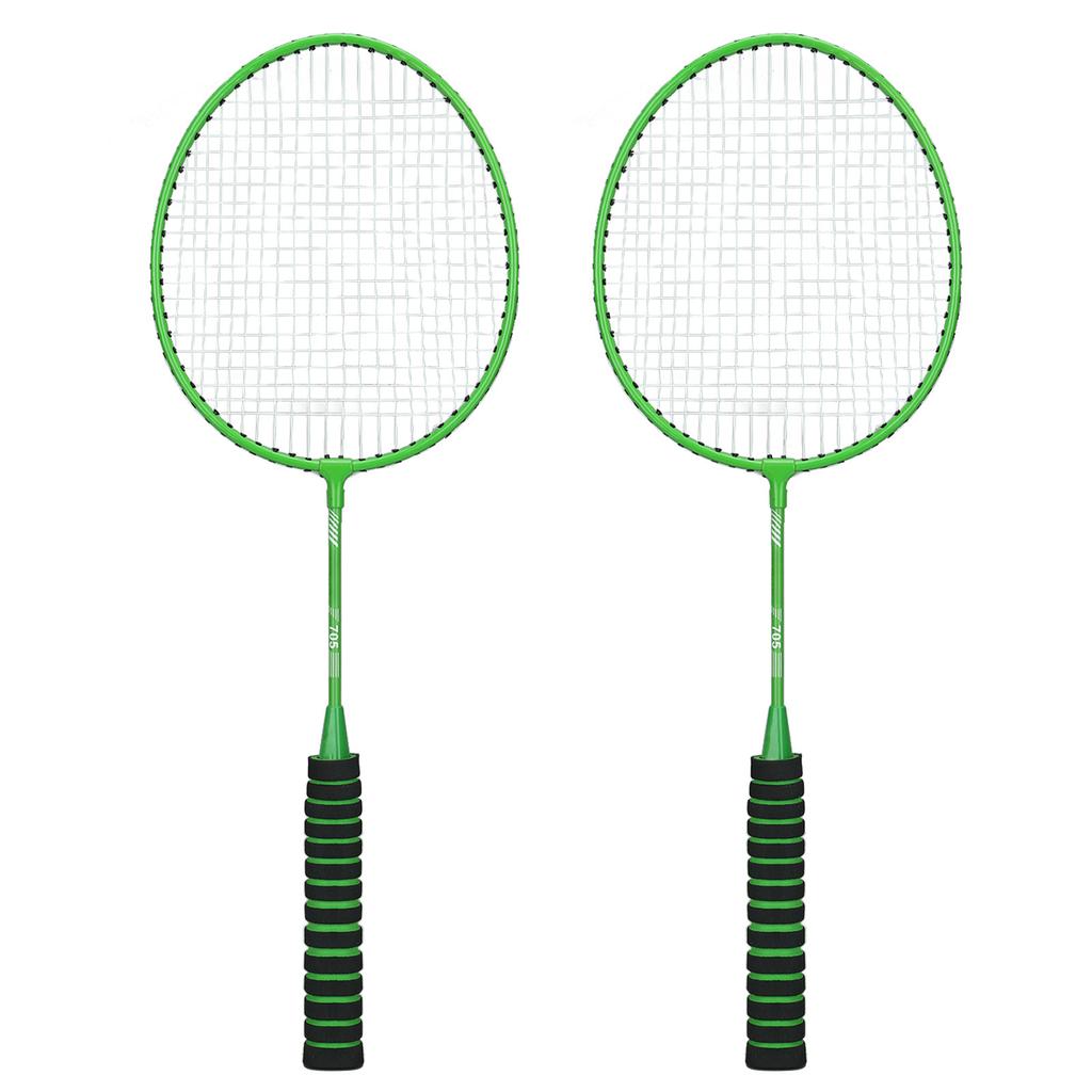 Badminton Racket Set Split Type Soft Nylon Handle Shock Proof Iron Alloy Double Badminton Racket for Boys Girls