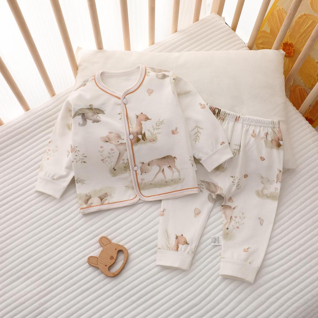 Newborn Boys & Girls 2-Piece Long Johns Set - Autumn/Winter Pajamas