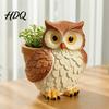 Vivid Bird Shape Pot Cute Cartoon Owl Planter Resin Small Planter Pot Decorative Garden Sculptures Plant for Succulents Indoor Balcony Decoration