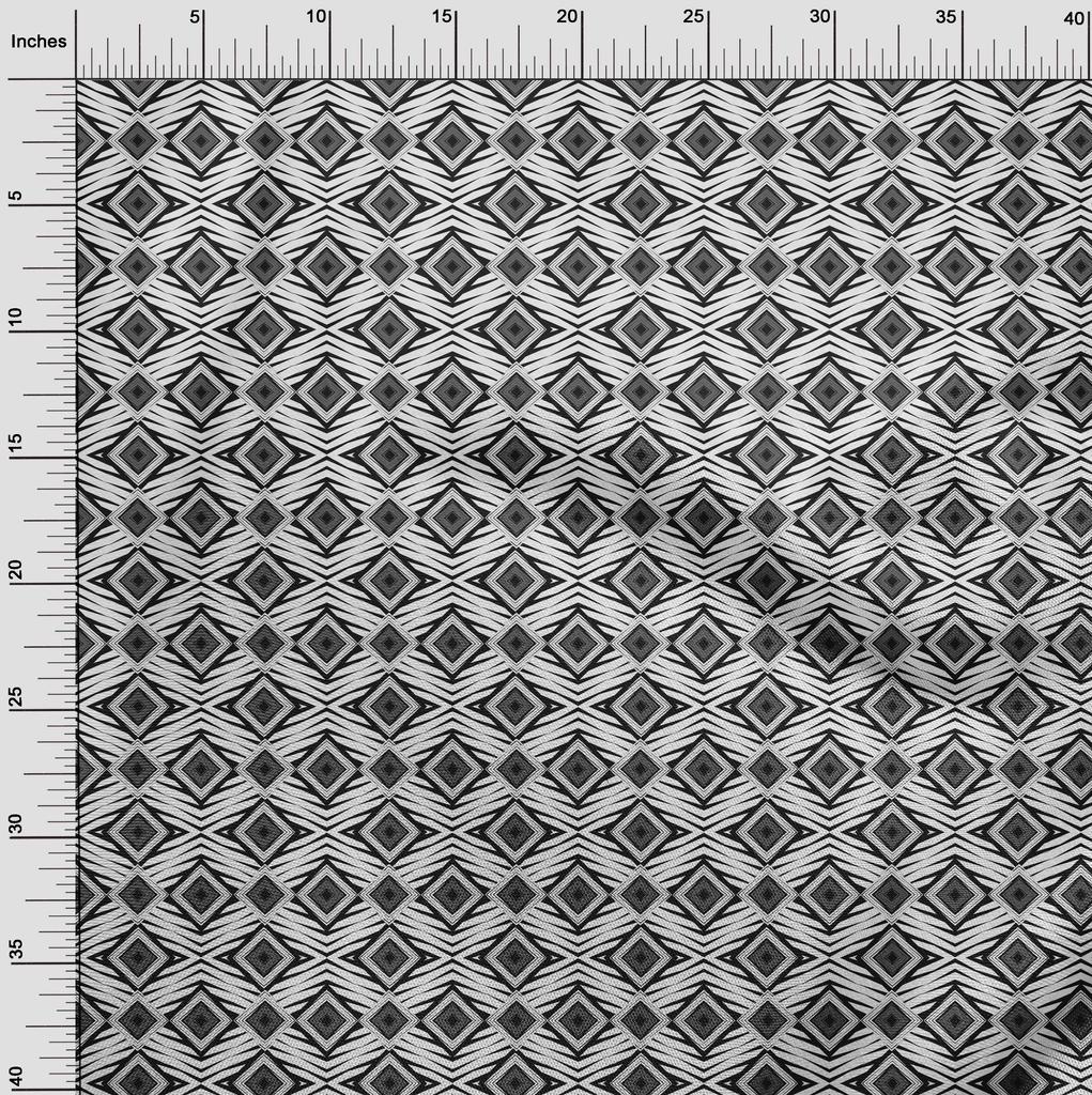 oneOone Cotton Poplin Dark Gray Fabric Abstract Geometric Sewing Craft Projects Fabric Prints By Yard 42 Inch