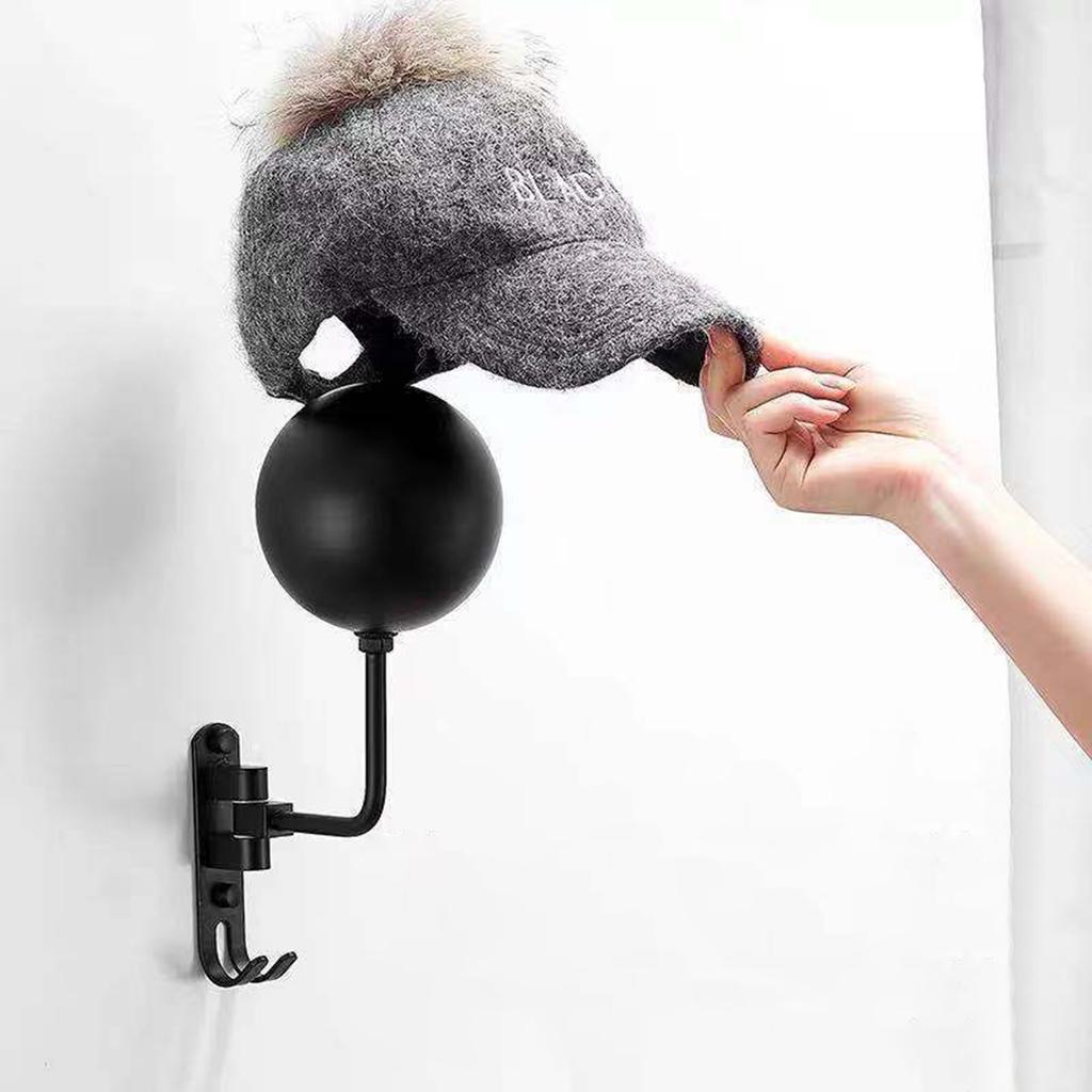 Helmaufhänger-Displayhalter, Wandmontage, 180-Grad-Drehung, abnehmbares Display-Rack mit Doppelhaken, Motorradhelmhalter