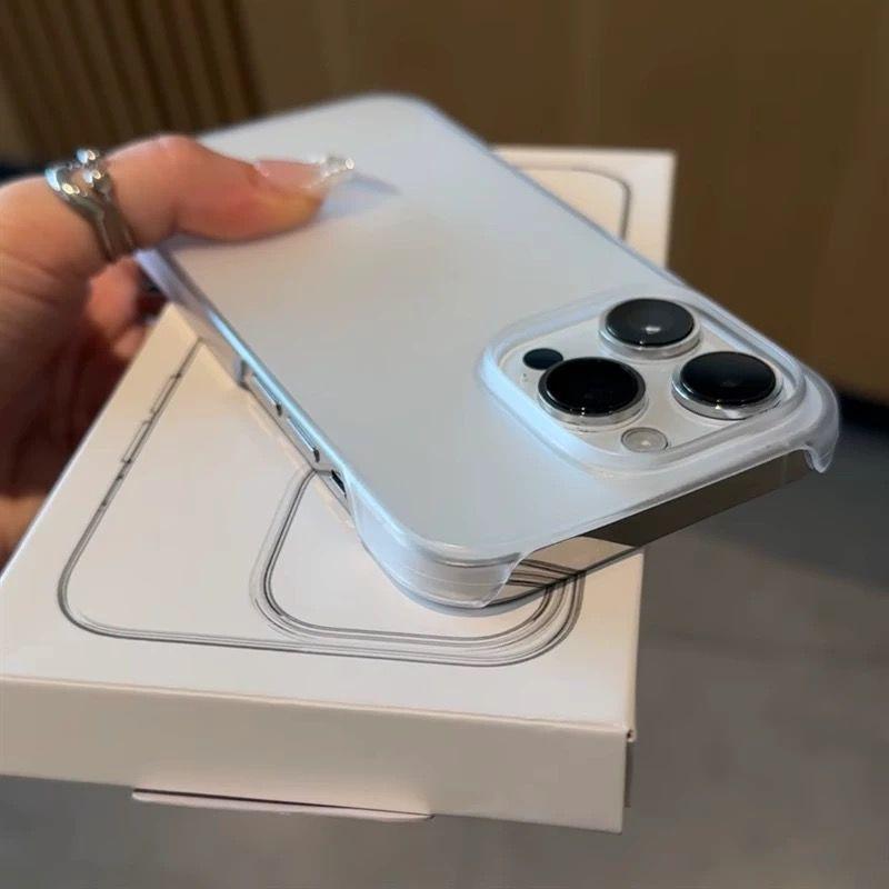 Half Pack PC Matte Hard Shell Suitable for Apple 17 Mobile Phone Case Frameless Huawei P70 Transparent Protective Case Xiaomi 15