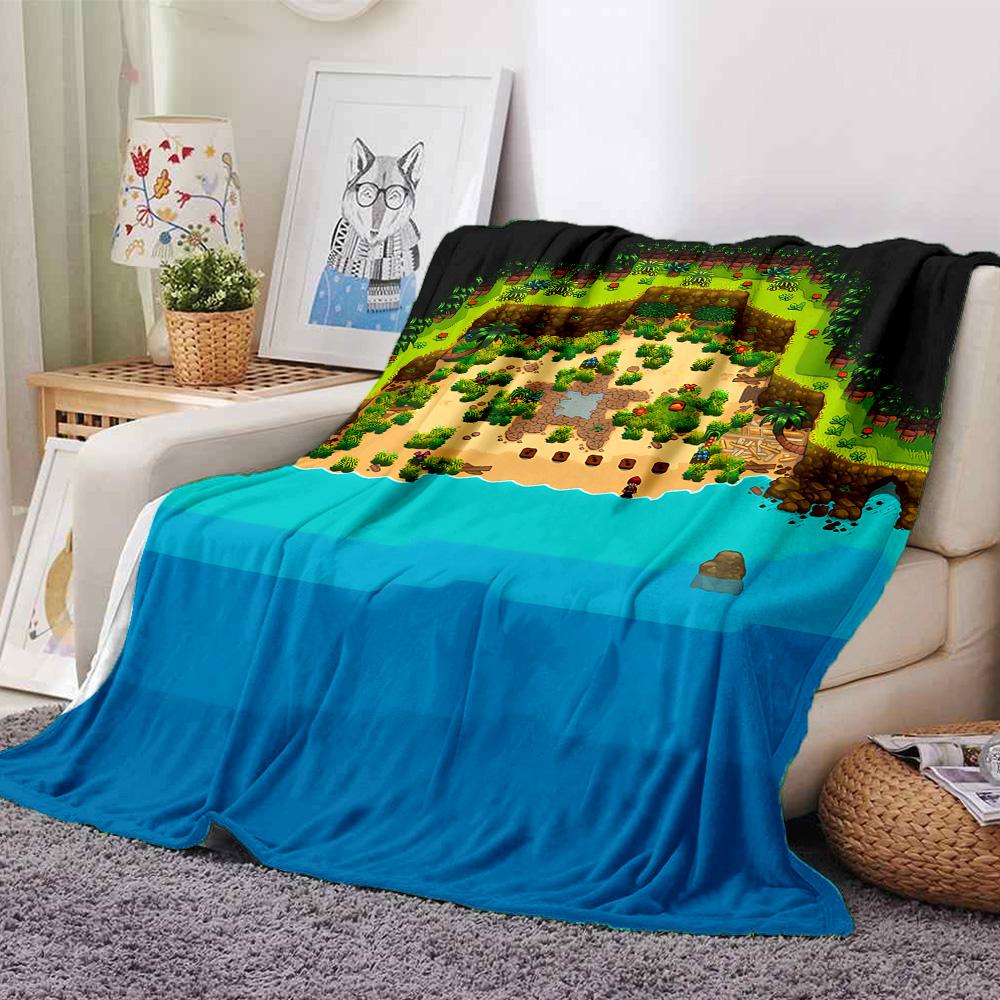 1pc Blanket - game Stardew Valley Print Design,Lightweight Blanket for Sofa,Bed- Soft &Warm,Gift for All Seasons