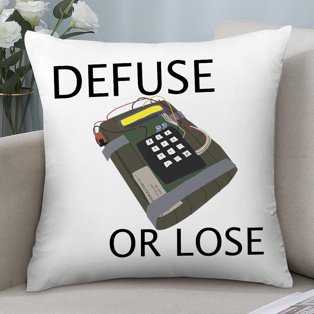 C-CS GO Bomb Anime Pillow Case Short Plush Pillow Covers Sofa Decorative Gift Home Double-sided Printing Cushion Cover