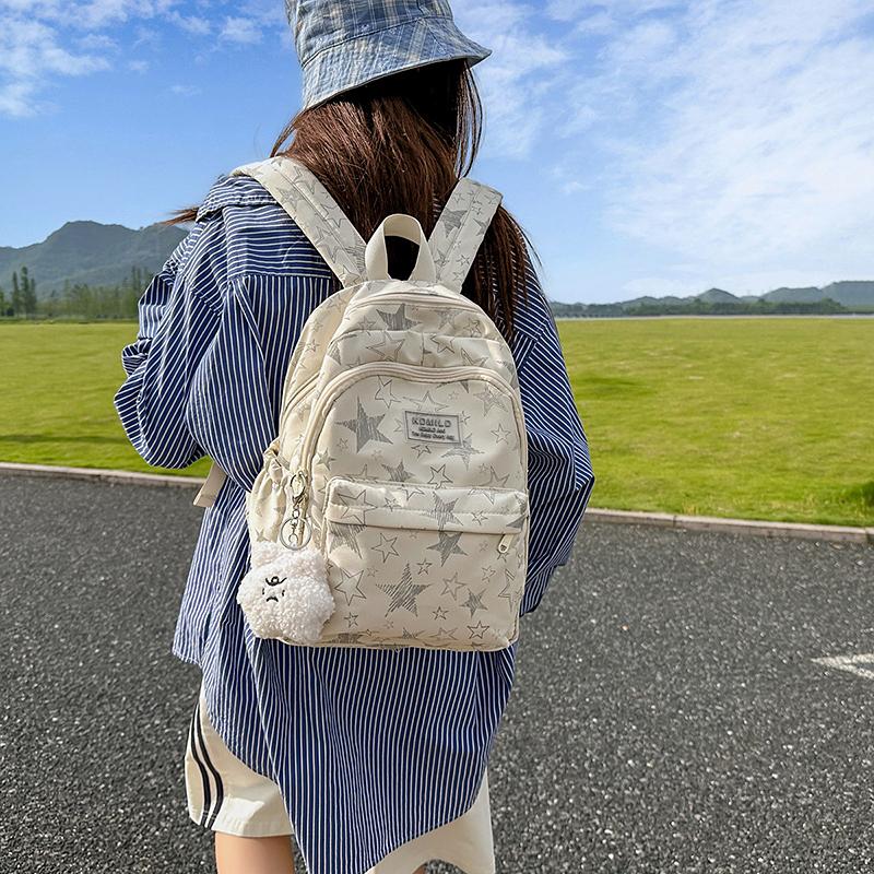 Zaino Scolastico per Studente delle Medie Zaino da Viaggio da Uomo a Grande Capacità con Stampa a Stelle da Donna