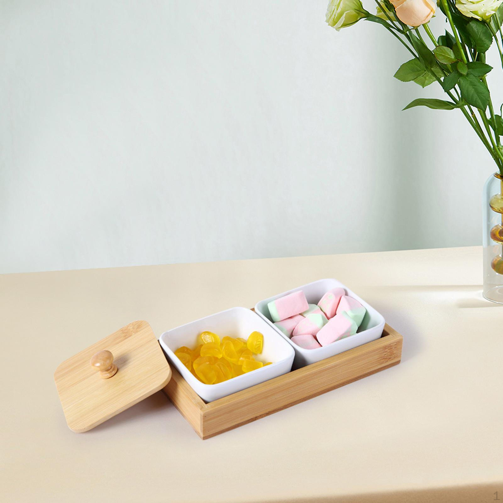 Desserts Serving Plate Snack Box Food Platter with Lid Fruit Tray Storage Container for