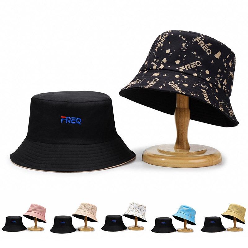 New embroidered letter basin hat men and women outdoor leisure sunscreen sunshade fashion versatile travel bucket hat