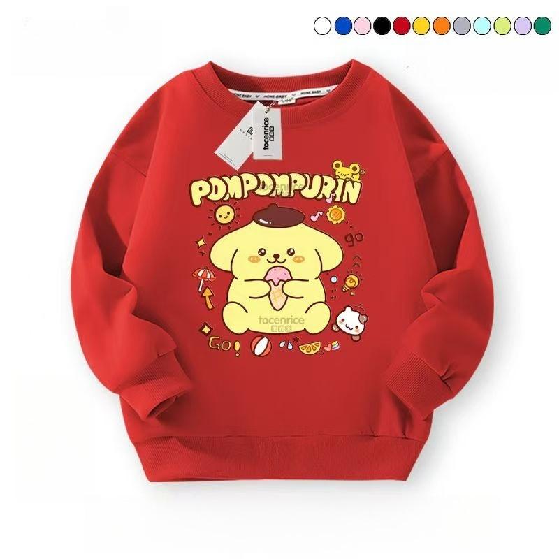 Girls' Top Kids Pudding Dog Printed Pullover Autumn Fashion Long Sleeve T-Shirt