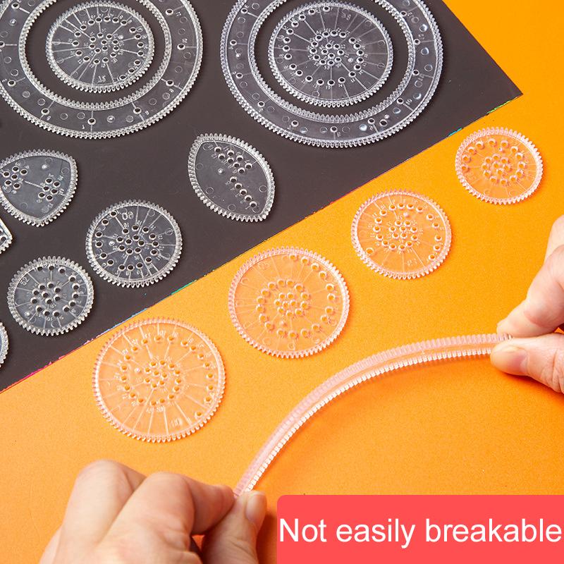 Spirograph Lineal Kunststoff Büro Kulturwaren Zeichenwerkzeuge Kunst Schnitzvorlage Geeignet für Schüler Schreibwaren TMZ