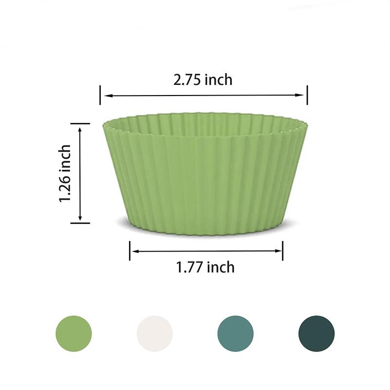 12 Packs Reusable Silicone Cupcake Liners Random Color Cupcake Baking Cups Multicolor Silicone Muffin Liners Kitchen Accessories