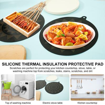 2 Pcs Thermochromic Silicone Induction Cooktop Protector Mat with Hook Nonslip Induction Cooktop Cover Antiscratch Induction
