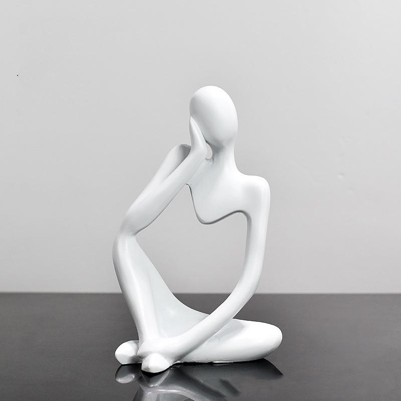 Art Abstract Thinker Statue Modern European Style Resin Handmade Craft Office Home Desktop Decoration Sculpture Ornaments