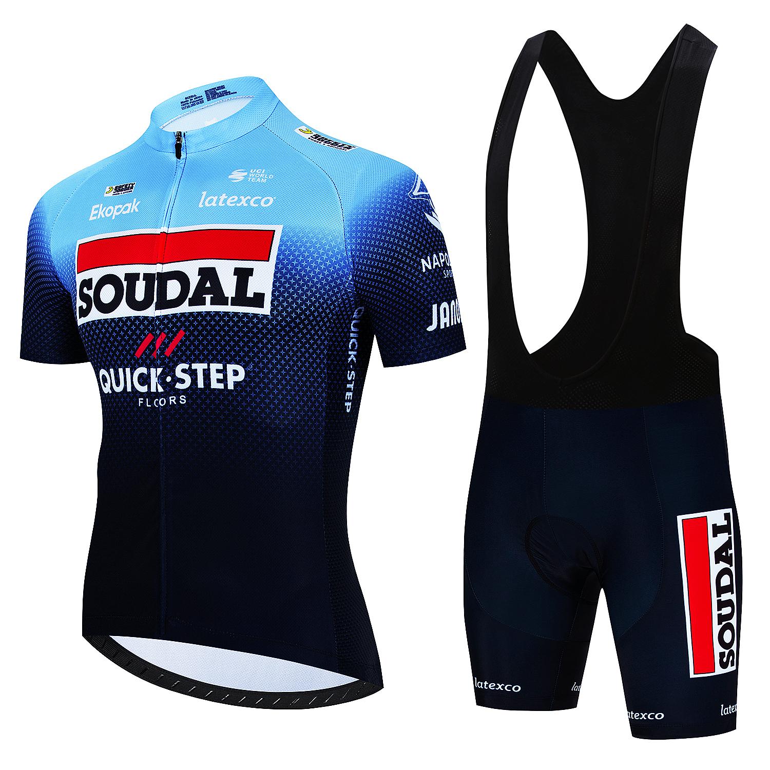 

2026 Soudal Quick Step Cycling Jersey Set Summer Belgium Bicycle Breathable MTB Bike Clothing Maillot Ropa Ciclismo Uniform Suit L