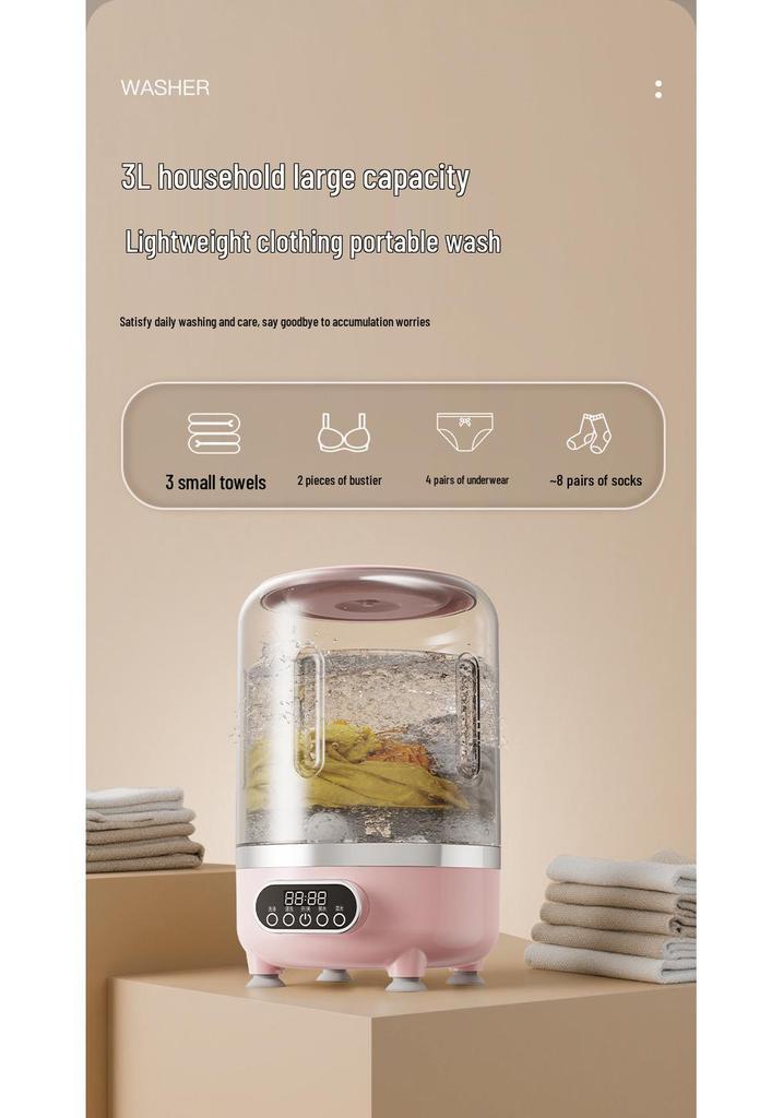 Portable Mini Washing Machine for Underwear - Wireless, Spin-Wash Integrated Cup Design