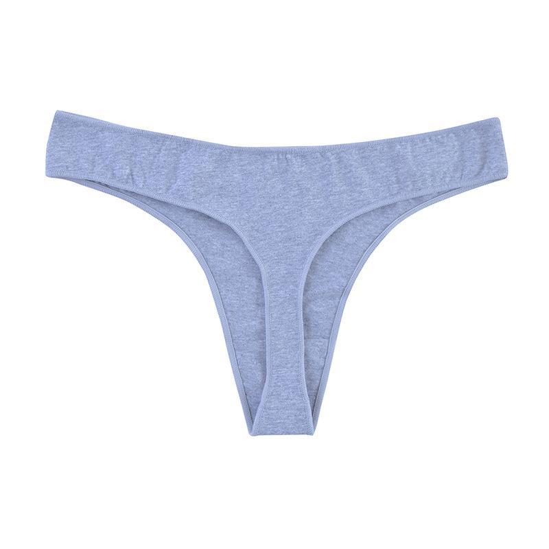 Women's Breathable Solid Color Cotton Thong - Large Size Sexy Sports Underwear