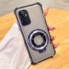 Clear Shockproof Transparent Plating Magsafe Magnetic Stand Holder Case For Samsung Galaxy A14 A34 A54 A15 A35 A55 5G Cover