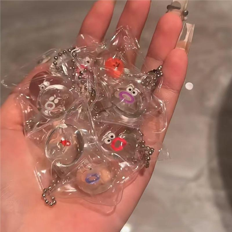 Clear Dango Squishy Stress Ball Keychain - Slow Rebound & Sticky Cute Backpack Pendant