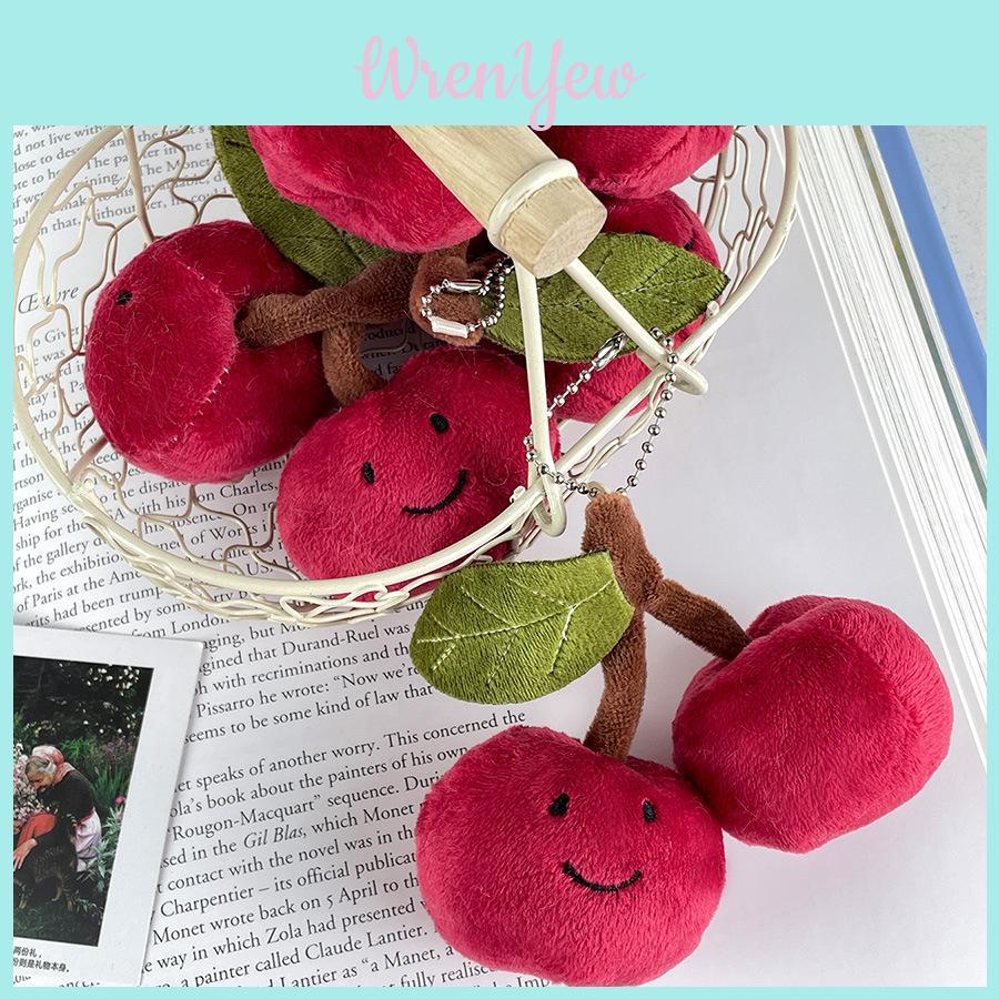 Cute And Adorable Cherry Plush Keychain Charming Couple Doll Backpack Pendant