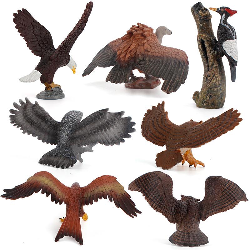 Wildlife Children's Science Education Cognitive Bird Model Simulation Owl Woodpecker Carving Ornament Toy