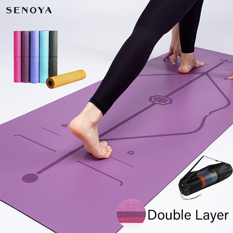 Natural Cork TPE Yoga Mat Non Slip Gym Exercise Workout Pads W//Position Line