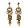 Zinc Zinc Alloy Bell Tassel Earrings Luxury Ethnic Style Ear Studs Rhinestone Pearls Ear Drop  Holiday