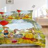 Set Lenzuola 3 Pezzi Winnie the Pooh e Amici (1 Copripiumino + 2 Federe, Senza Imbottiture) D092