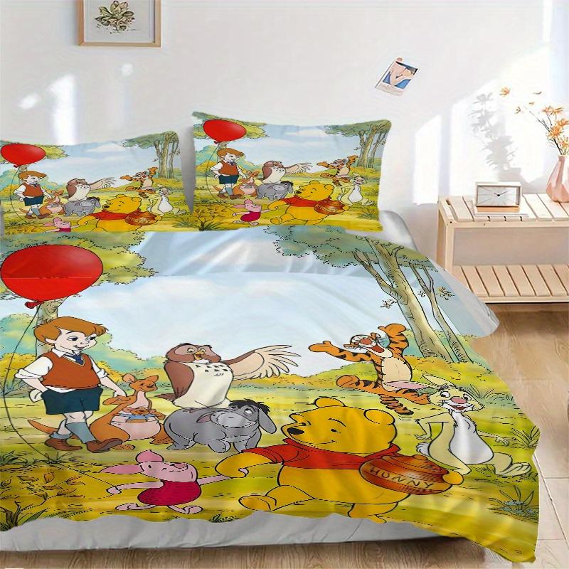 Set Lenzuola 3 Pezzi Winnie the Pooh e Amici (1 Copripiumino + 2 Federe, Senza Imbottiture) D092