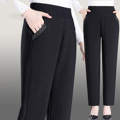 Plus Größe Frühling Herbst Gerade Hosen frauen Elastische Taille Große Lose Hosen