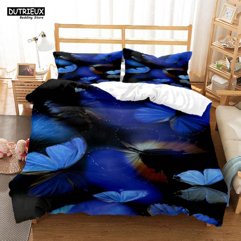 Simple And Atmospheric Butterfly Printed Bedding Soft And Comfortable Comforter Bedding Sets Complete Size Customizable