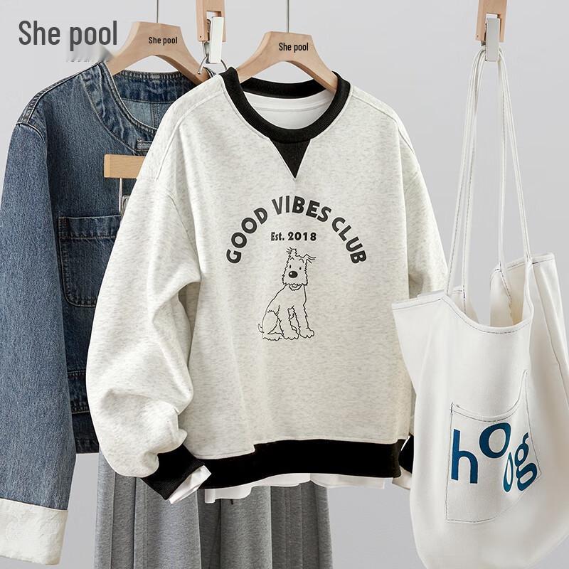 

Tacol Women s Casual Letter Print Drop Shoulder Sweatshirt M