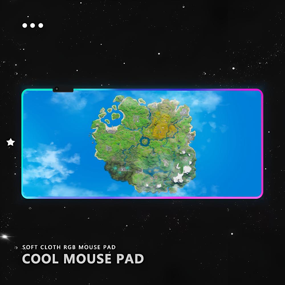 f-Fortnite-e map Mouse Pad RGB Pc Gamer Keyboard LED Glowing mause pad Mats Rubber Cute Cartoon Gaming Computer csgo lol pubg RGB600x300x3mm