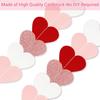 Valentines Decorations Red Pink White Rose Gold Glitter Heart Garland Strings - 8 Packs Paper Heart Garland Banner for Valentine's Day Mothers Day